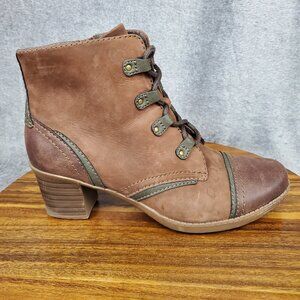 Earth Origins Brown Leather Ankle Boots